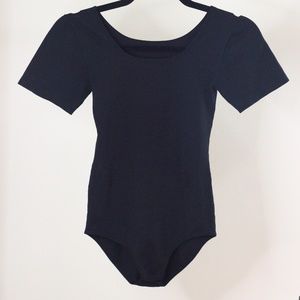 Womens Stretchy (fits like S/M) Leotard Bodysuit Dancewear in Black
